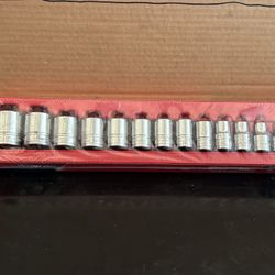 Snap-on Tools 13 pc 1/2" Drive 6-Point SAE Flank Drive® Shallow Socket Set (3/8-1-1/8")