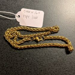 Valentines Day- Unisex 5mm X 16” Rope Link Chain