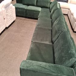 Green Modular Sectional Sofa w/Storage