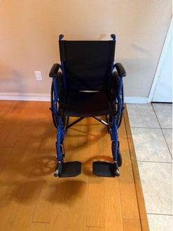 Drive Medical Blue Streak Lightweight Wheelchair - Portable Folding Mobility Easy Transport & Storage - 18-Inch Seat