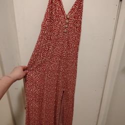 Urban Outfitters Red Print Midi Dress – Size XS