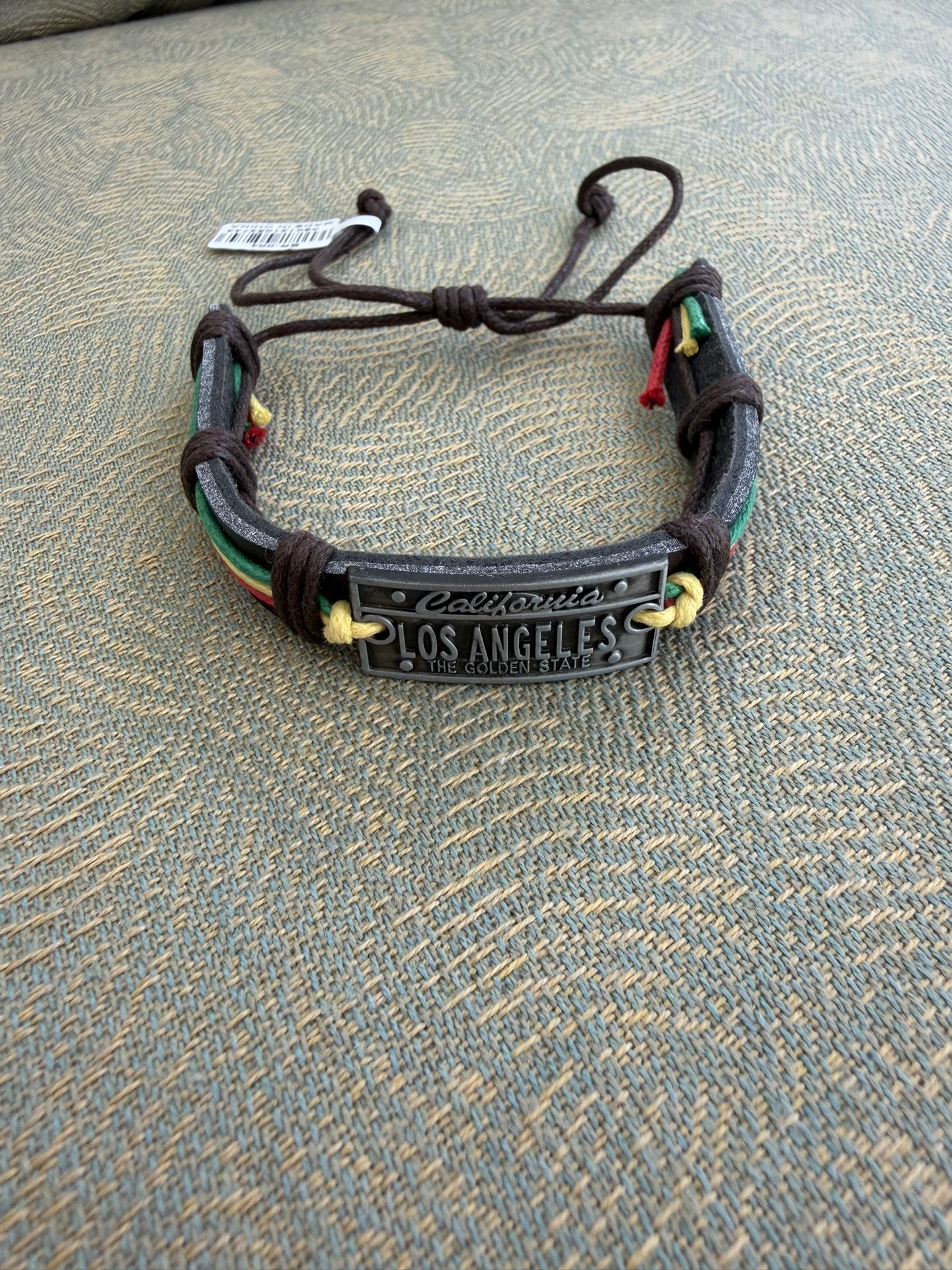 California Los Angeles the golden state leather men’s wrap bracelet brand new one size adjustable