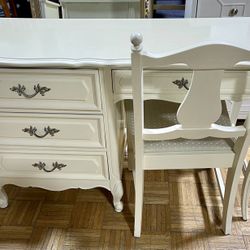 White French Provincial Desk With Chair