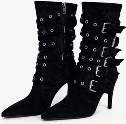 Brand: TsrenlmIn 4.6★★ * (27) TrenlmIn Women's Mid Calf Boots, Pointed Toe Stiletto heel