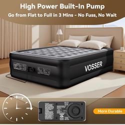 VOSSER Air Mattress Queen with Built in Pump,