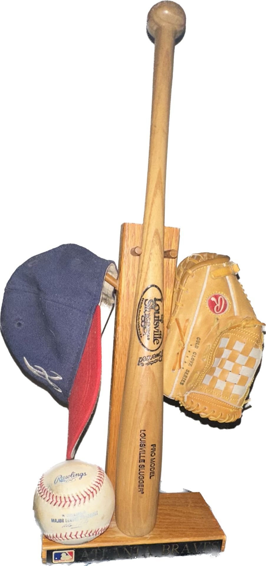 Atlanta Braves Mini Hat, Bat, Glove + MLB ball