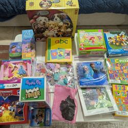 Lot of 16 Kids Puzzle Peppa Pig Paw Patrol Disney Pixar Complete