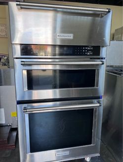 KITCHEN AID 30”WIDE STAINLESS STEEL BUILT IN MICROWAVE OVEN COMBO