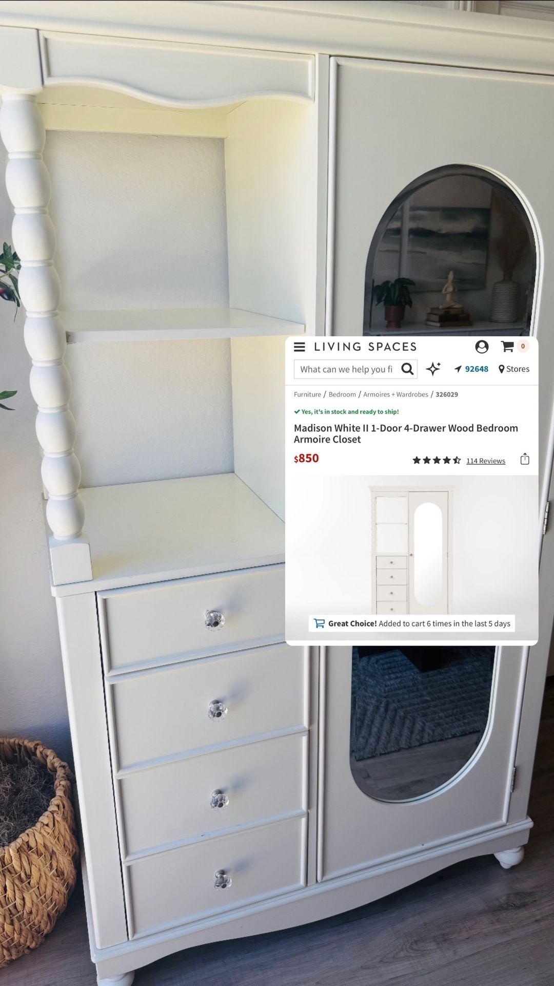 Madison White II 1-Door 4-Drawer Wood Bedroom Armoire Closet-• Madison White Twin Wood Daybed With Pull-Out Twin Trundle | Platform