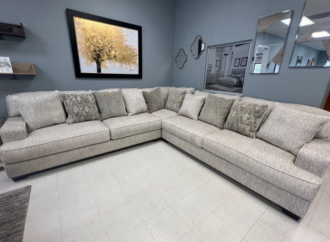 AP 🎉 Soft Microfiber Fabric , ultra-deep 45" seats and reversible 3 Piece Sectional Couch// Financing & Delivery