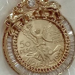 Gold plated centenary with zirconia stone 26" 14K chain