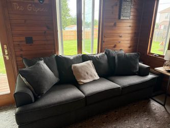 Dark Gray 3-Seat Upholstered Sofa