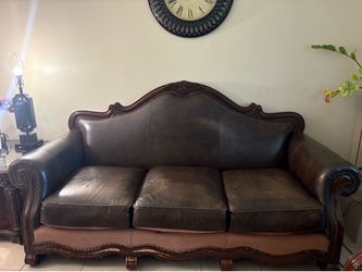 Leather Couch and Loveseat