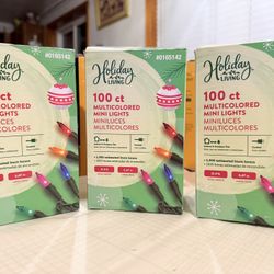 Set Of 3 Christmas Mini Lights Multi Colored New in Box