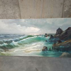 Beautiful Seascape Original Painting unknown author 48" x 24"