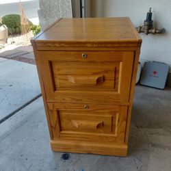 Two Drawer Oak Filling Cabinet
