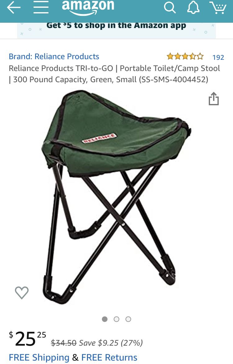 New camp stool and portable toilet