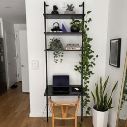 CB2 Black Bookshelf Desk 