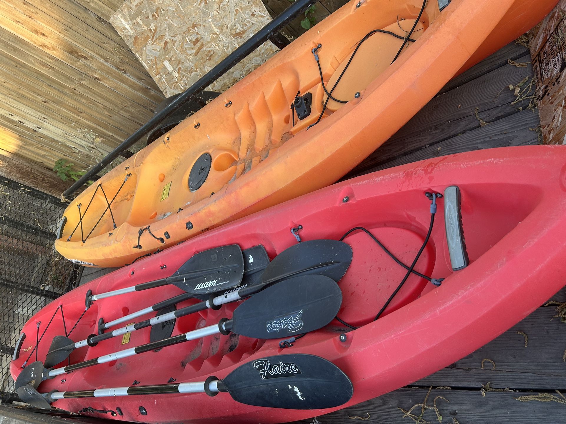 Scrambler 11ft ocean Kayaks (sold as pair)