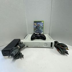 Microsoft Xbox 360 White Video Game Console Original Halo / Controller Bundle