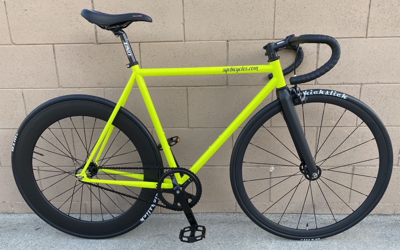 Sgvbicycles 4130 Chromoly Track Bike 55cm yellow or Orange Dropbar