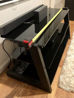 3 Tier Black Glass Entertainment Center