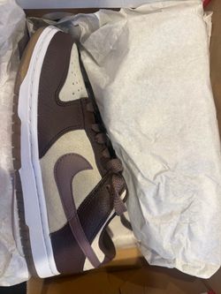 7 Mens 8.5 Women’s Nike Dunk Low Brown and Cream Sneaker Plum Eclipse Coconut