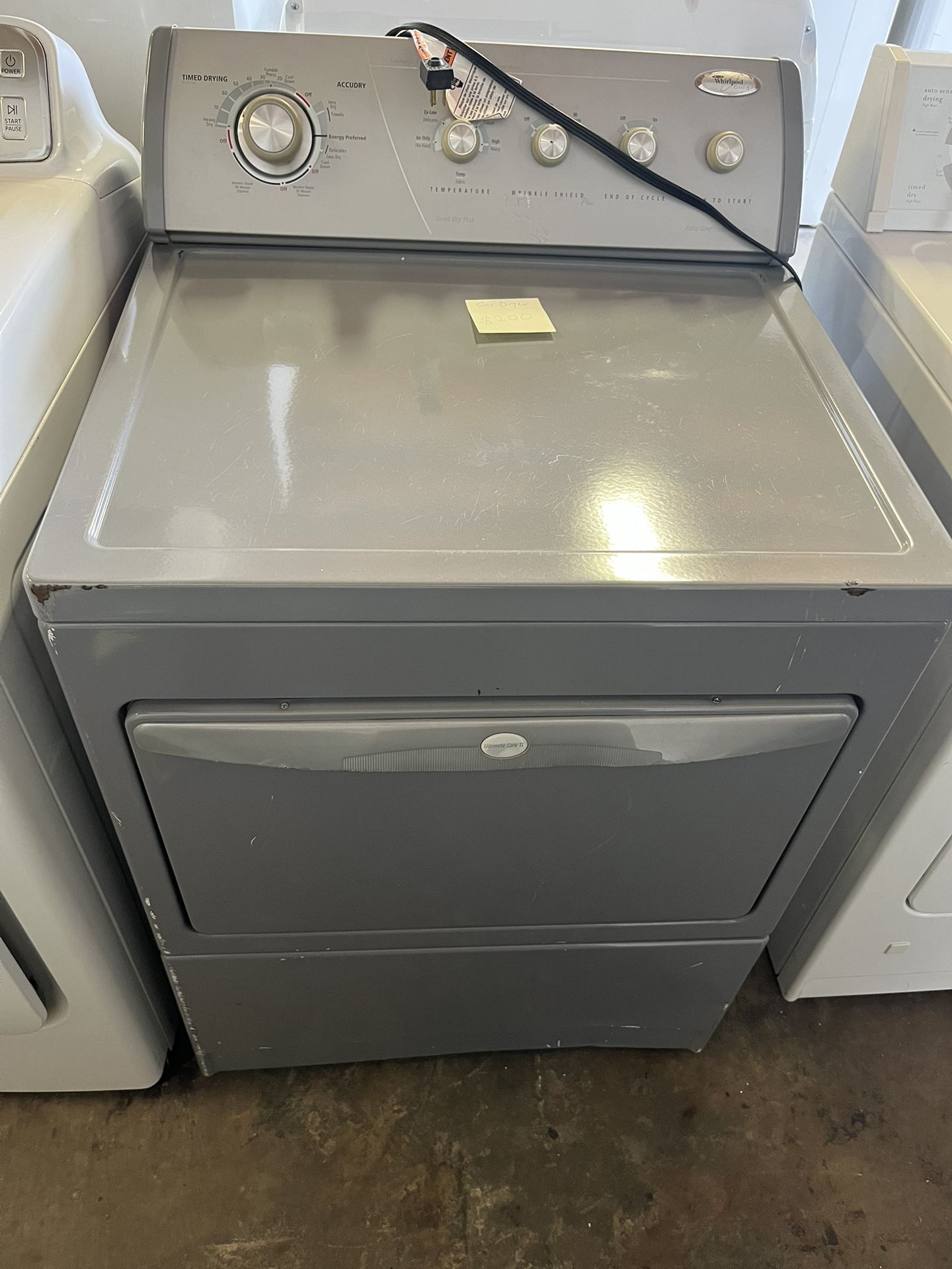 Whirlpool grey gas dryer