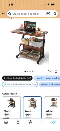 Brand New Rolling Desk on Wheels