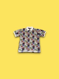 Vintage Tabasco Hot Sauce Men’s L Polo Short Sleeve Golf Shirt All Over Print