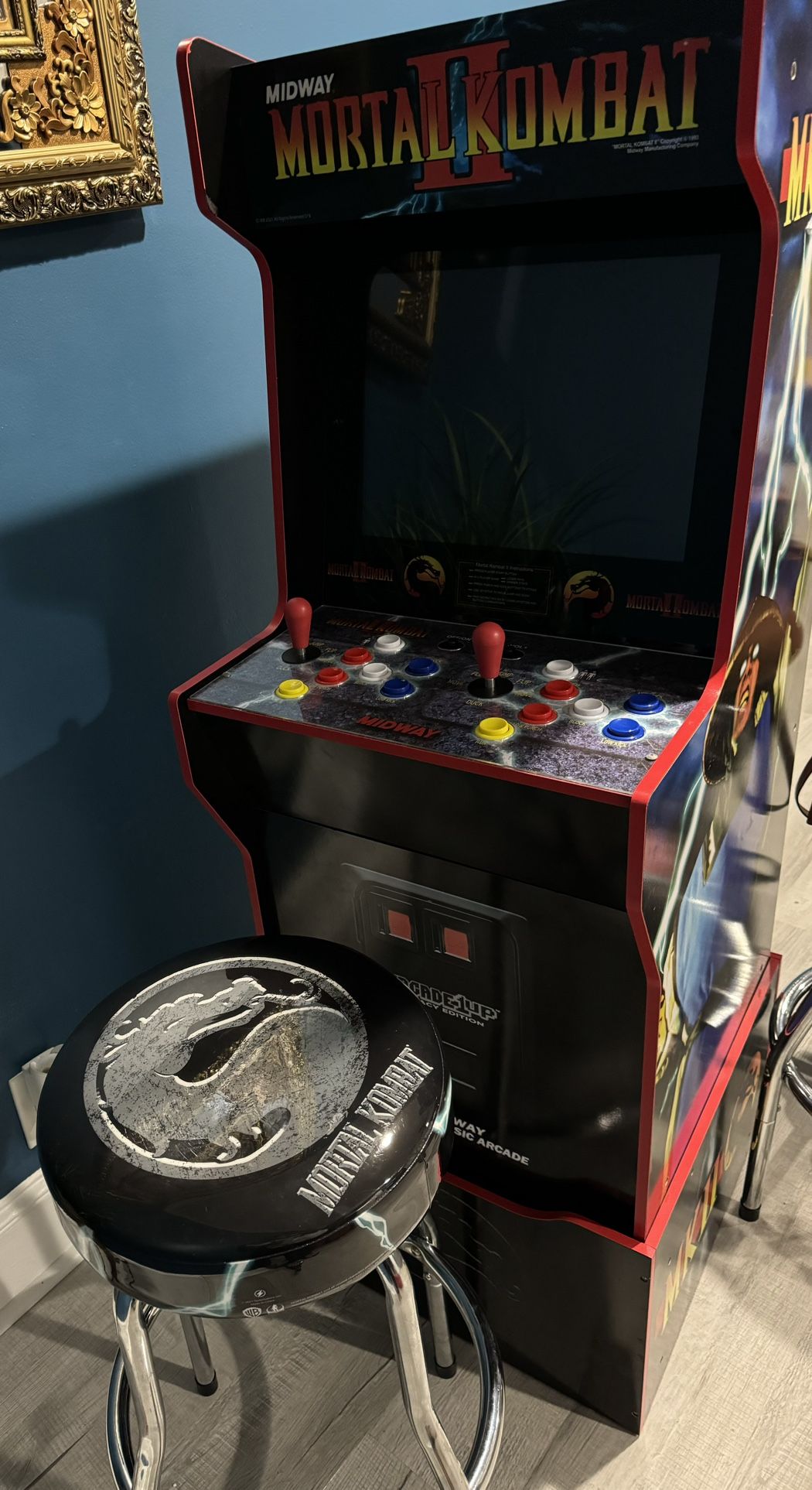 Mortal Combat Arcade With Stool