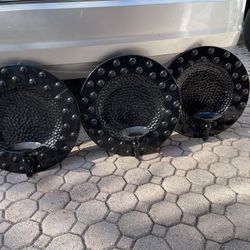 3 Metal Candle Holder Black Color In Good Condition $15 Firm On Price