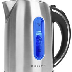 Aigostar Electric Kettle, 1.7 Liter Electric Tea Kettle with LED Illuminated and High Borosilicate Glass 