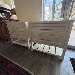 Antique Very Well Made Set Of Two Nightstands Measurements In Last Page