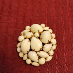 MILK GLASS BROOCH