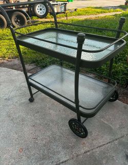 Cast Aluminum Two Tier Bar Server Cart