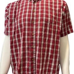 Wrangler Mens Button Front Red Plaid Size M
