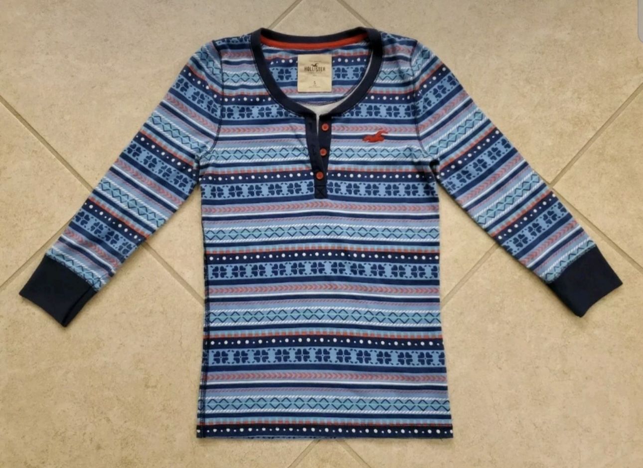 Women's Hollister Sleep Pajama Shirt Top Size S Blue