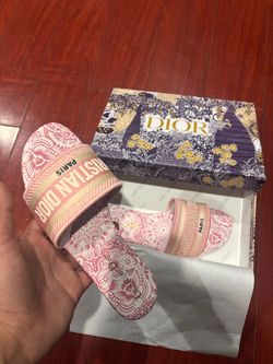 Pink floral sandals