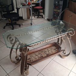 Glass Table with metal frame