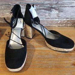 New Worthington Womens Black 3.5" Heel Size 9 Sandals Shoes Pumps