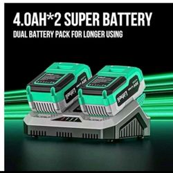 2 20v 4.0ah Super Batter With Dual Charger 