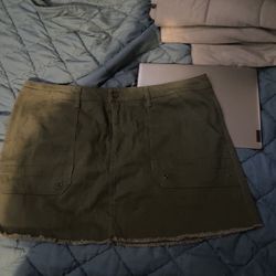green jean skirt 2x
