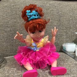 Disney   Red Hair Doll 18”  Pink Tutu 