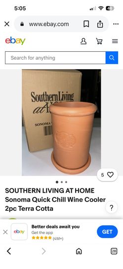 Southern Living at Home Sonoma Terra Cotta Wine Cooler.