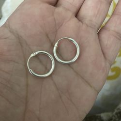 Real Silver Hoop Earrings 