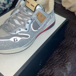 Gucci Ultrapace Glitter Leather & Mesh Sneaker