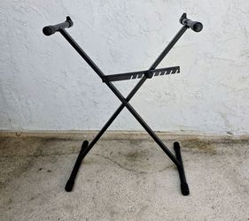 Keyboard Stand - Digital Piano Stand, Single X Style, Black (Capacity: 100 lb)