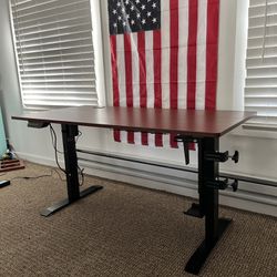 Height Adjustable Desk W/ PC Mount