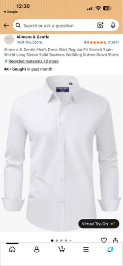 Alimens & Gentle Men's White Dress Shirt